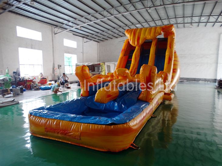 double lane inflatable water slide